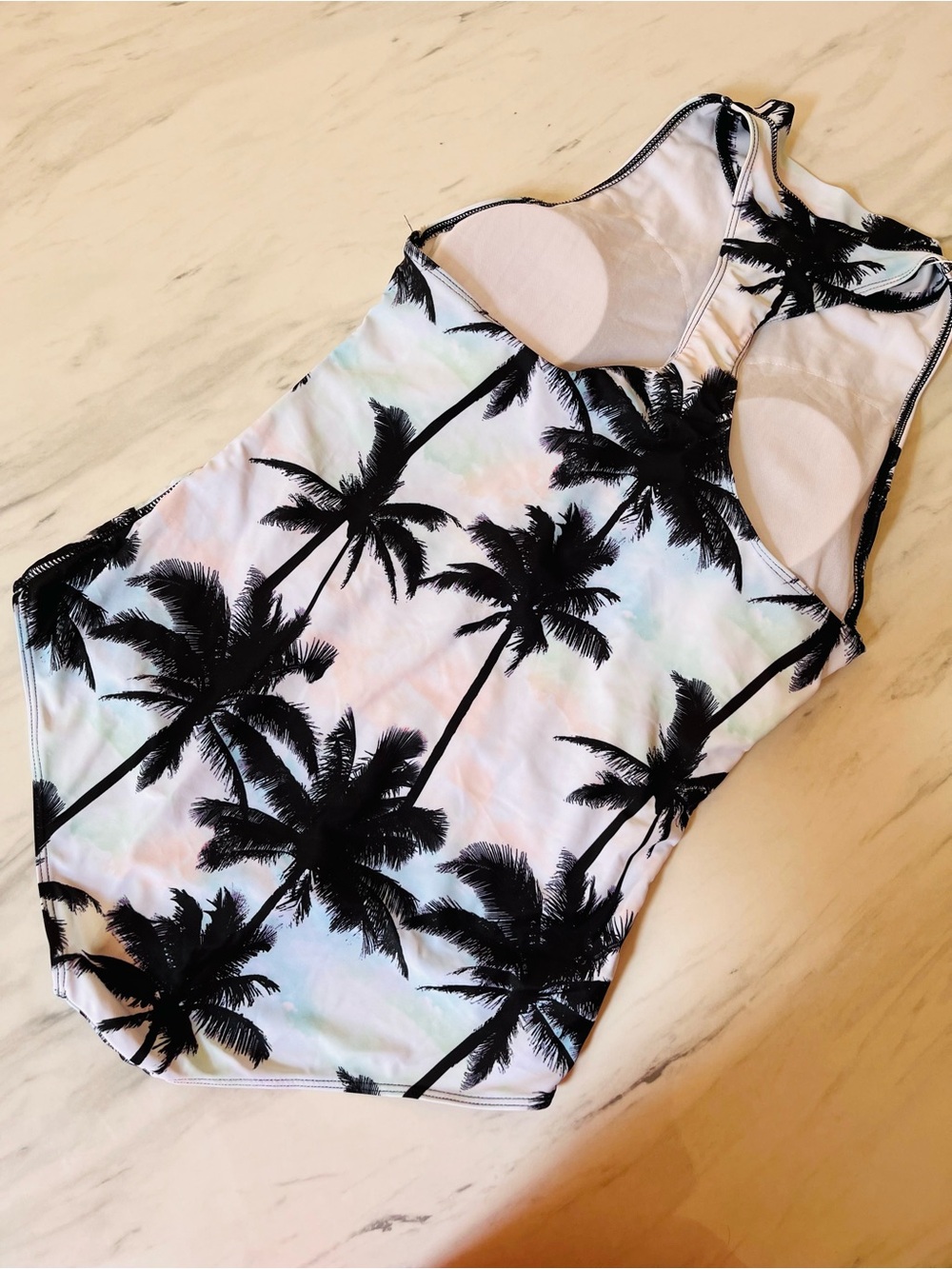 Palm Tree Print One-Piece Swimsuit - Picture 5 of 5
